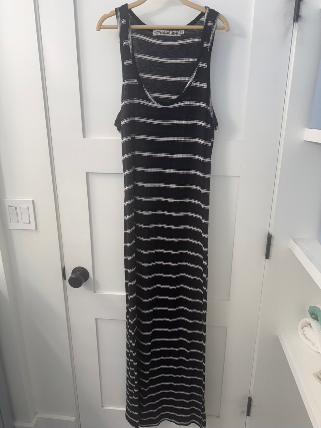Michael Stars Black & White Horizontal Stripe Maxi Dress